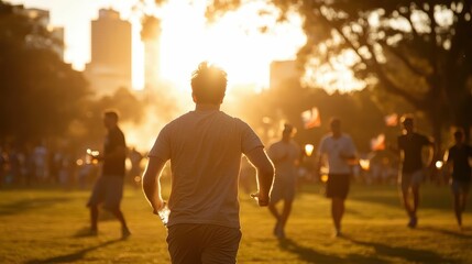 High-energy australia day cricket match in park outdoor celebration vibrant atmosphere close-up view of players
