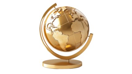 gold globe isolated on white background