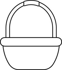 Picnic basket outline.
Easter empty basket coloring page.
Transparent background.