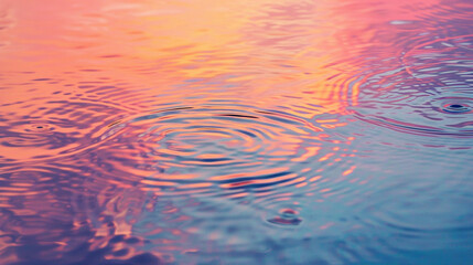 A minimalist long exposure of soft ripples in a tidal pool at low tide, with reflective textures mirroring the vibrant sky.