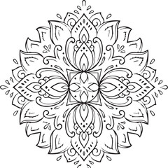 Beautiful flower art and mandala vector design