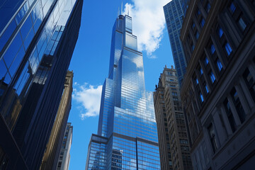 Modern Skyscrapers Against a Blue Sky