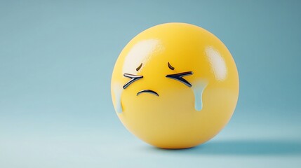 Fototapeta premium Sad 3D emoticon crying.