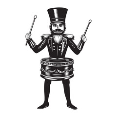 Naklejka premium Detailed Christmas Nutcracker Doll Vector for Seasonal Decorations 