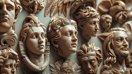 Fototapeta premium Design a series of 3D clay icons that represent various food and culinary concepts, such as fruits, vegetables, and different cuisines Use a mouthwatering 