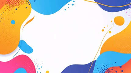 Fototapeta premium Abstract colorful fluid shapes background with copy space. (2)