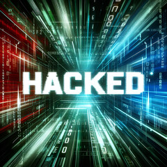 2D illustration Hacked data online code background

