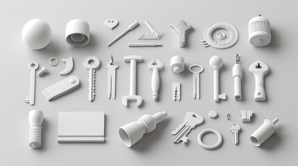 Obraz premium Design a series of 3D clay icons that represent various food and culinary concepts, such as fruits, vegetables, and different cuisines Use a mouthwatering