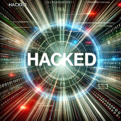 2D illustration Hacked data online code background

