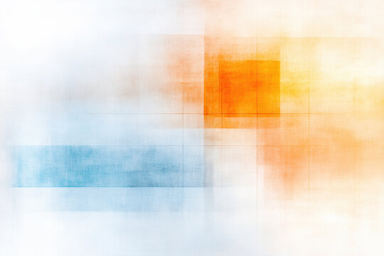 Abstrakte Kunst mit geometrischen Formen und Farbverl&auml;ufen &ndash; Warmes Orange trifft auf k&uuml;hles, Abstract Art with Geometric Shapes and Color Gradients &ndash; Warm Orange Meets Cool Blue