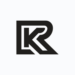 Letter Kr line art initial creative abstract monogram logo