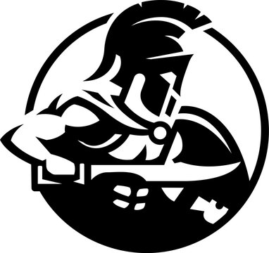 recommend clip art: Spartan warrior in armor and with a sword.