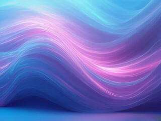Obraz premium Develop a tranquil abstract background with harmonic glowing waves in muted blue and lavender tones.