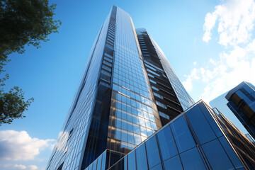 Modern Skyscrapers Against a Blue Sky