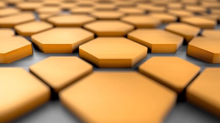 Obraz premium Golden Hexagon Pattern Abstract Background. AI Generated