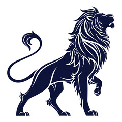 lion vector art silhouettes style with white background 