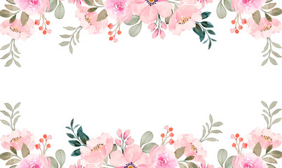 Watercolor flowers background vector for design