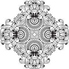 Beautiful flower art and mandala vector design