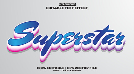 Superstar editable text effect in modern trend style