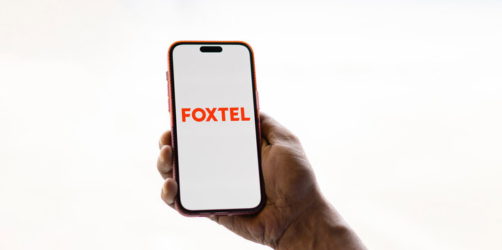 Dhaka, bangladesh- 19 Nov 2024: foxtel logo is displayed on smartphone. Foxtel Group is an Australian pay television company.
