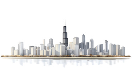 Naklejka premium a simple modern city skyline isolated on a transparent background
