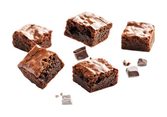 Flying chocolate chip cookies on a transparent background. isolated background.