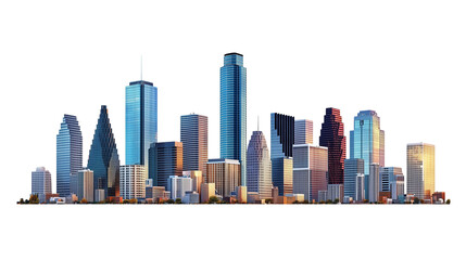 Obraz premium a simple modern city skyline isolated on a transparent background