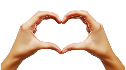 Obraz premium a Woman's hands heart-shaped isolated on a transparent background