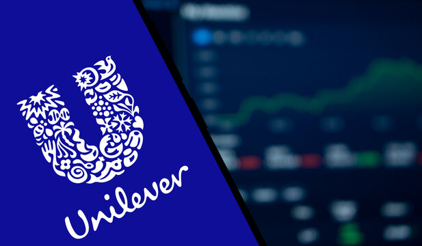 Dhaka, Bangladesh- 18 Jan 2025: unilever logo is displayed on smartphone. Unilever PLC is a British multinational fast-moving consumer goods company.