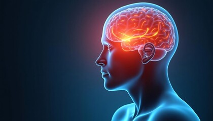 Fototapeta premium Human Brain: Illuminated Neural Pathways, Anatomical Study