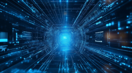 Futuristic Cyberspace Data Flow