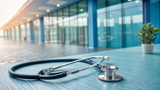 statoscope, medicine, on a blurred background, office, outpatient card, clinic