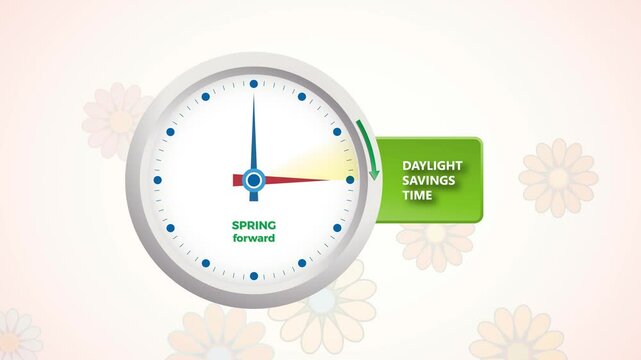 Start of daylight saving time in March with clocks moving forward