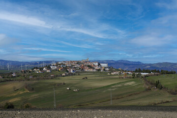 The landscape around Trevico, a town in Campania in Italy.