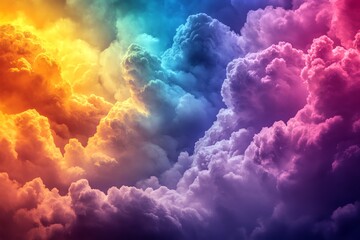 Fototapeta premium Vibrant Cloudscape: A Dreamlike Symphony of Color and Light