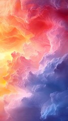 Fototapeta premium Dreamlike Pastel Cloudscape: A Serene, Textured Abstract