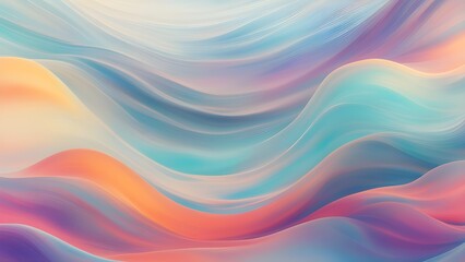 Obraz premium Abstract pastel-colored wavy background with flowing, vibrant gradients of peach, blue, and purple hues.