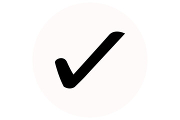 black right check mark icon icon transparent background. flat style tick icon for web site design,...