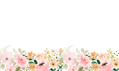 Watercolor flowers background vector for design