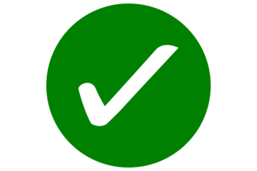 White right tick check mark icon on green circle over transparent background. flat style. tick icon for web site design, logo, app, UI design