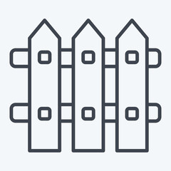 Icon Fence. related to Kindergarten symbol. line style. design editable