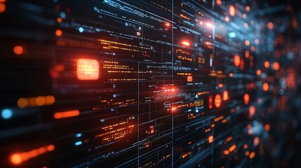 Futuristic scene of AI chatbots working and chatting inside a computer interface with floating dialogue bubbles and sleek digital backgrounds leaving space for text or messaging