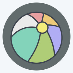 Icon Ball. related to Kindergarten symbol. color mate style. design editable