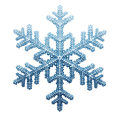 Winter snowflake isolated on transparent background. Cut out