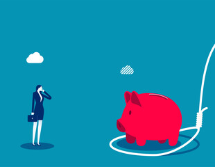 Business with finance trap, Business vector flat style