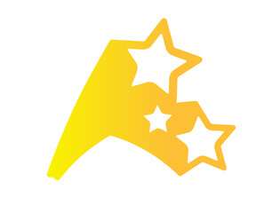 Y2K gradient yellow vintage three stars icon