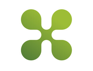 Y2K gradient green vintage geometric flower icon