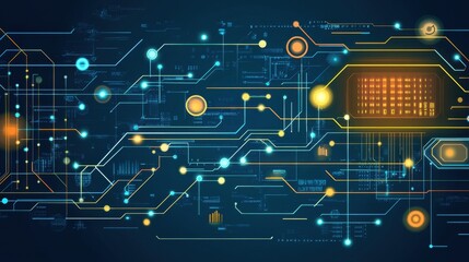 Abstract Futuristic Technology Circuit Board Design