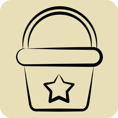 Icon Bucket. related to Kindergarten symbol. hand drawn style. design editable