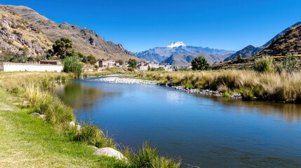 Fototapeta premium Serene River Valley Landscape